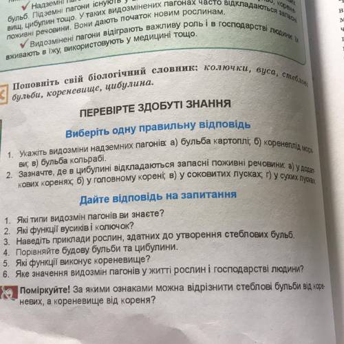 Дайте відповіді на запитання