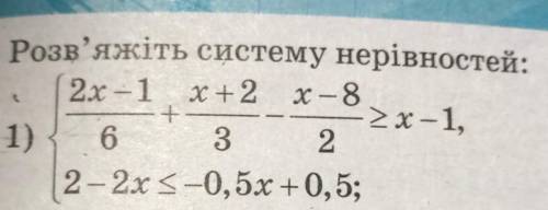 Розв‘яжіть систему нерівностей.