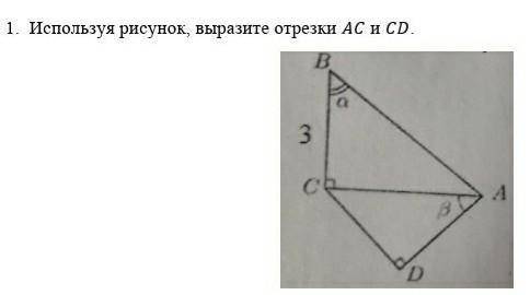 1. Используя рисунок, выразите отрезки AC и CD. (я уже видел решение на похожее задание, но он не по