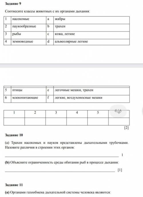 Соедините классы животных с их органами дыхания.сделайте остальные задания тоже...быстреее​