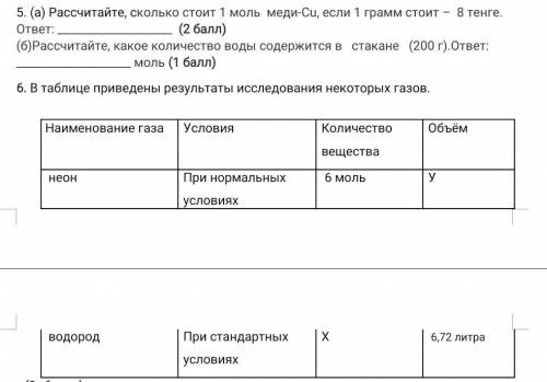 Рассчитайте, сколько стоит 1 моль меди-Сu, если 1 грамм стоит – 8 тенге