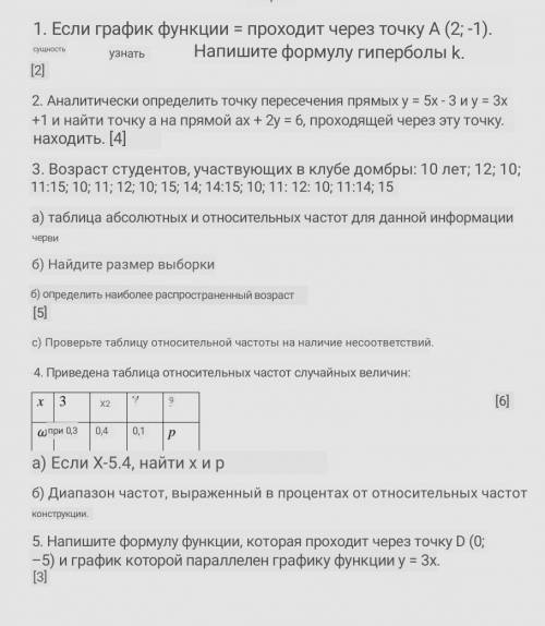 все ли я Суммативное оценивание по алгебре за 2 семестр задания Опция 1 1. Если график функции = про