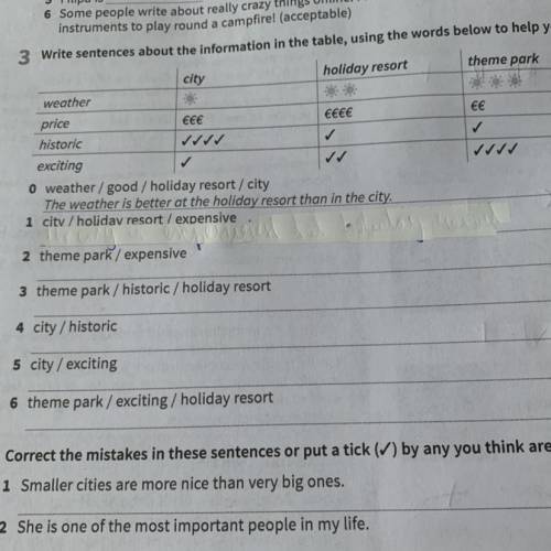 Write sentences about the information in the table, using the words below to help you. Таблицу и ном