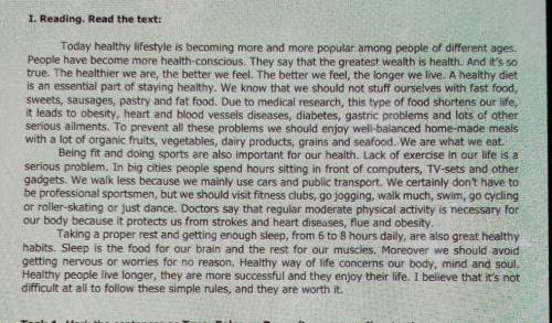 Task 1. Mark the sentences as True, False or Doesn't say according to the text: 1) People consider h