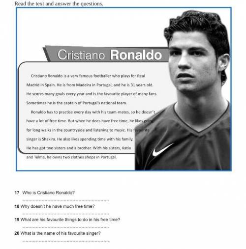 17 Who is Cristiano Ronaldo? …………………………………………………..18 Why doesn’t he have much free time? ……………………………