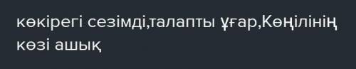 абайдың Көңілінің көзі ашық,көкірегі сезімді,тілі орамдыдеген сөз тіркестерінің баламасын тауып, м