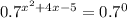 0.7^{x^ 2+4x-5} =0.7^0