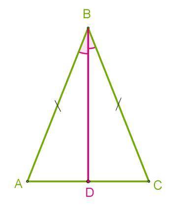 В равнобедренном треугольнике с длиной основания 80 cм проведена биссектриса угла ∡ABC. Используя вт