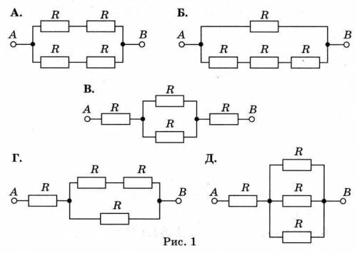 Найдите сопротивление цепи. Рис А и Б