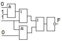 Определите значение сигнала на выходе логической схемы (значения изменения сигналов указывать на схе