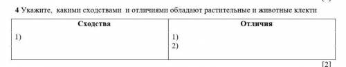 Укажите, какими сходствами и отличиями обладают растительные и животные клекти​