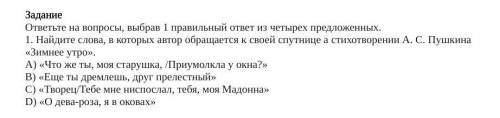 до 14:00 1. Найдите слова, в которых автор обращается к своей спутнице а стихотворении А. С. Пушкина