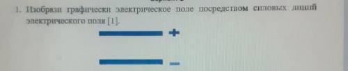 1. Изобрази графигчески электрическое поле посредством силовых линийэлектрического поля [1].​