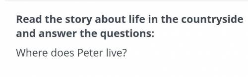 Read the story about life in the countryside and answer the questions: Where does Peter live?