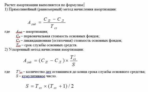 Рассчитать годовую сумму амортизационных отчислений по основному производственному капиталу предприя