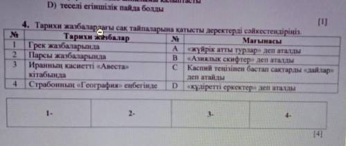 Тарихи жазбалардағы сақ тайпаларына қатысты деректерді сәкестендір​