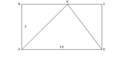 На стороне BC прямоугольника ABCD,У которого AB=2,AD=3.5 отмечена точка E так,что треугольник ABE ра