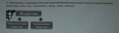 Определите к органическим или неорганическим веществам относится предложение вещества. ( вода, соль,