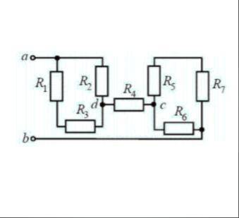 Определить эквивалентное сопротивление цепи относительно выводов ab. Определить токи, протекающие в