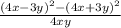 \frac{(4x - 3y)^{2} - (4x + 3y)^{2} }{4xy}