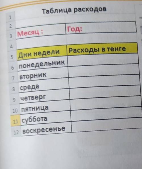 Уровень Применение 1. Создайте таблицу «Прогноз погоды». Введите температурувоздуха на неделю (с 20