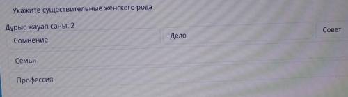 Укажи существительные женского рода