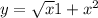 y=\sqrt{x} 1+x^{2}