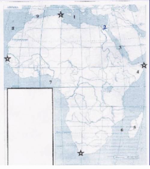 Подписать географические объекты на контурной карте африки