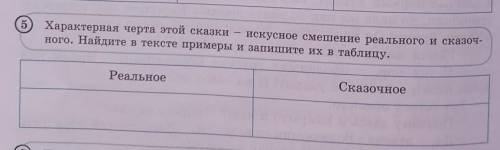 5 Характерная черта этой сказки искусное смешение реального и сказоч-ного. Найдите в тексте примеры