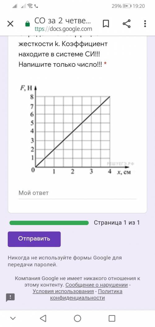 На графике показана зависимость силы упругости от удлинения пружины. Определите коэффициент жесткост