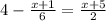 4 - \frac{ x + 1}{6} = \frac{x + 5}{2}