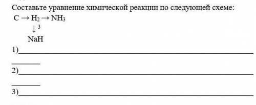 Составьте уравнение химической реакции по следующей схеме: С → H2 → NH3 ↓ 3 NaH Если не знаете не пи