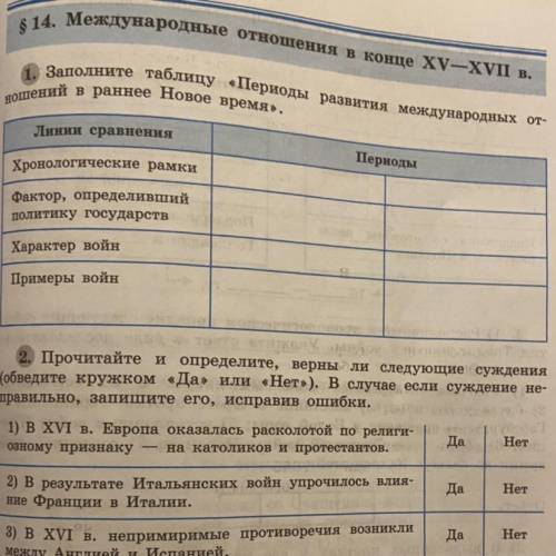 Заполните таблицу «Периоды развития международных отношений в ранее Новое время». Очень нужно