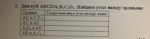 Дан куб ABCDA1B1C1D1. Найдите угол между прямыми: