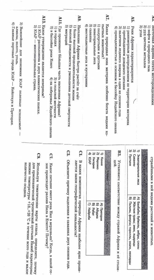 Проверочная работа по Географиии по теме Африка ​