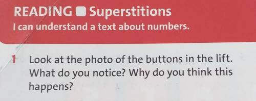 1 Look at the photo of the buttons in the lift.What do you notice? Why do you think thishappens?​