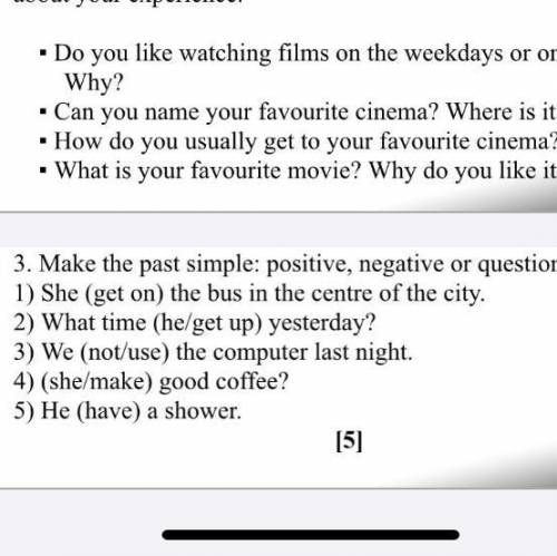 Make the past simple :positive ,negative or questions .1)She (get on)the bus in the centre of the ci