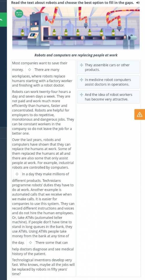 Read the text about robots and choose the best option to fill in the gaps. 1) BLUM Lend Robots and c