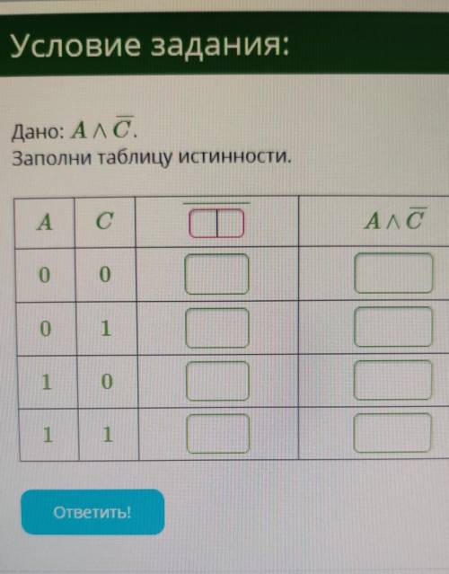 Информатика 8 класс Заполните таблицу истинности.​