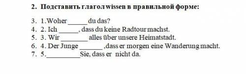 Подставить глагол wissen в правильной форме