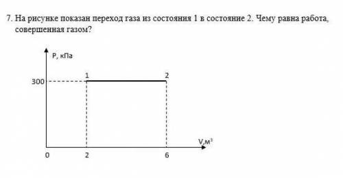 На рисунке показан переход газа из состояния 1В состояние 2. Чему равна работа совершенная газом?​