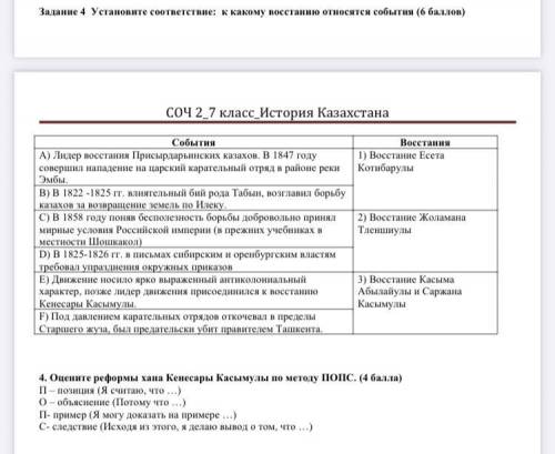 Установите соответствие: к какому восстанию относятся события.