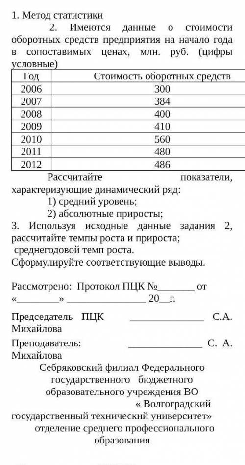 Имеются данные Стоимости о оборотных средств предприятия на начало года Bсопоставимых ценах, млн. ру