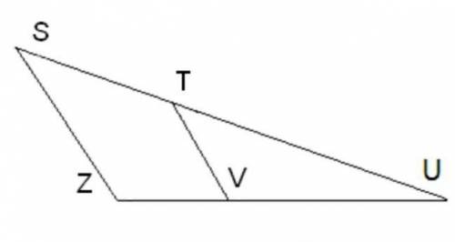 Известно, что треугольник ΔUZS подобен ΔUVT и коэффициент подобия равен 1,6. 1. Если VT= 6, то ZS= .