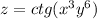 z = ctg( {x}^{3} {y}^{6} )