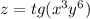 z = tg( {x}^{3} {y}^{6} )