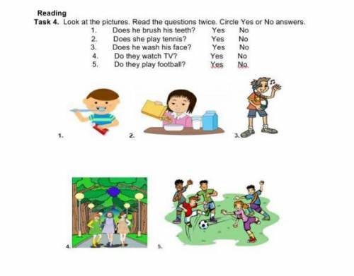 Look at the pictures.Read the questions twice.Circle Yes or No answers.​