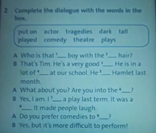 Complete the dialogue with the words in the box.