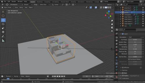 Blender Жидкость не вытекает из куба Был такой порядок действий: создал домен, затем создал куб из к