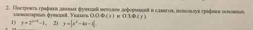 Построить график данных функций методом деформаций и сдвигов, используя графики основных элементарны